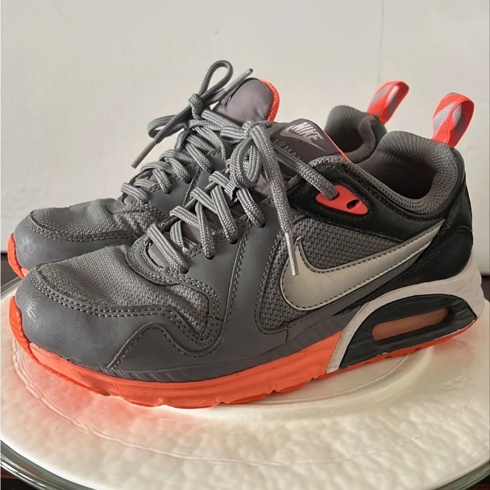 Nike Gray and Orange Athletic Shoes with Air Cushion